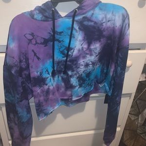 Tie dye cropped hoodie